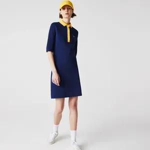 Платье-поло Lacoste из премиального хлопка пике, синий, арт. EF0602