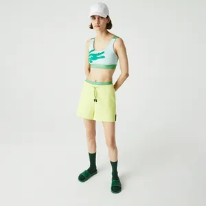 Бикини-топ Lacoste с крокодиловым принтом, зеленый, арт. MF3389