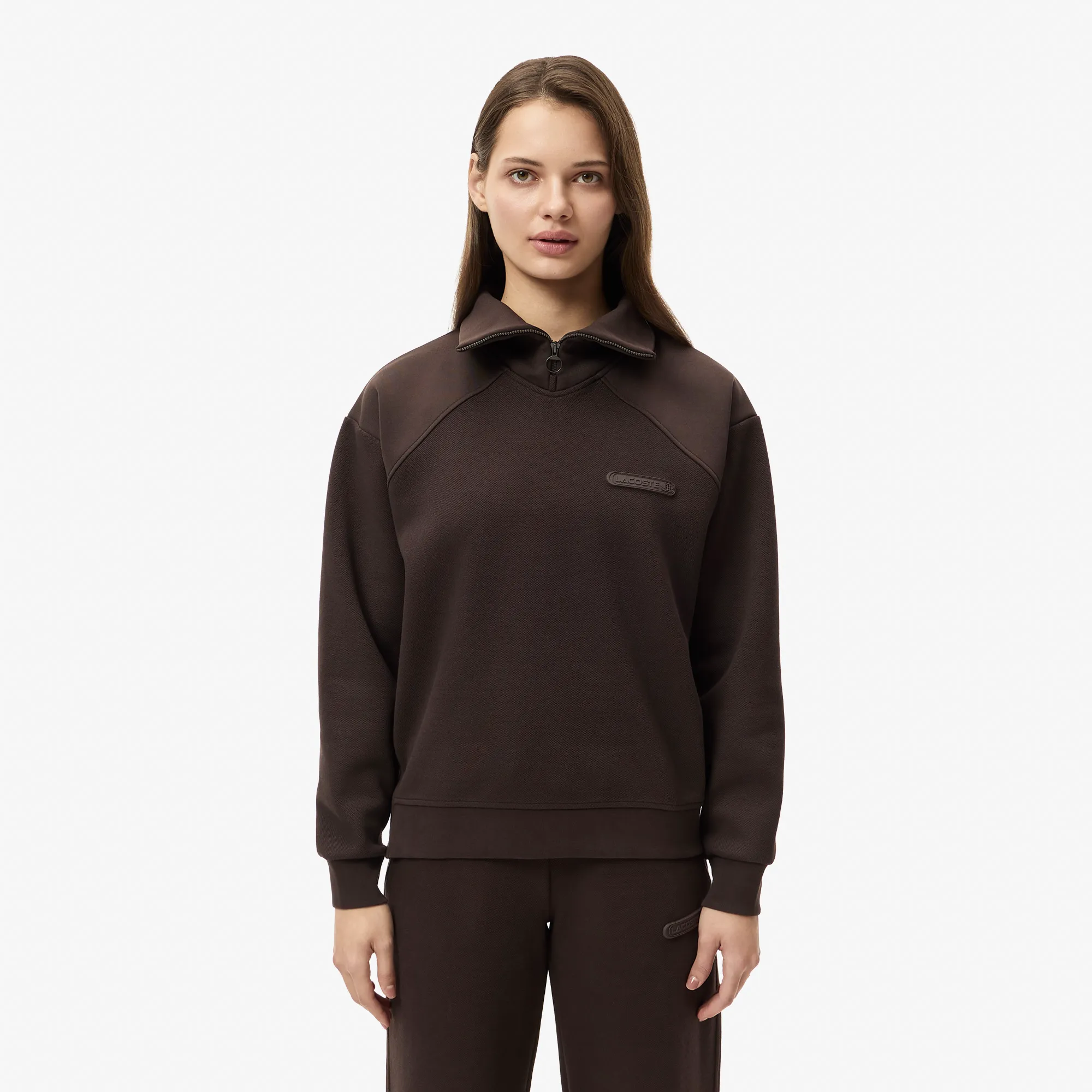 Толстовка Lacoste Regular Fit на молнии, коричневый, арт. SF2404