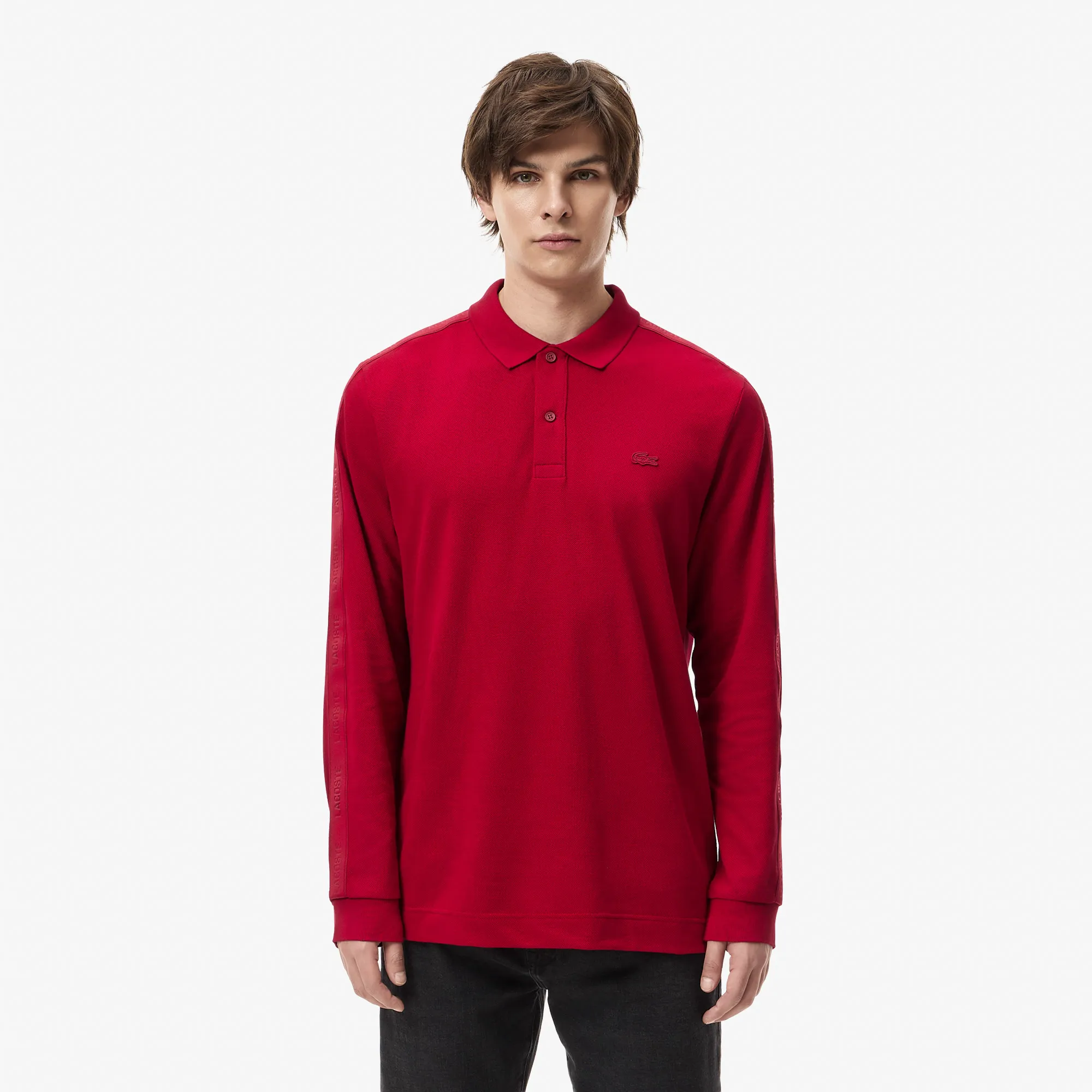 Мужская хлопковая рубашка-поло Lacoste, бордовый, арт. PH2615