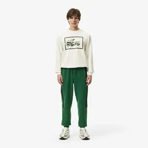 Хлопковые спортивные брюки Lacoste SLIM FIT, зеленый, арт. XH2602