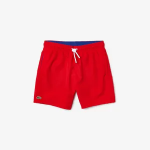 Детские купальные быстросохнущие шорты Lacoste, красный, арт. MJ4756