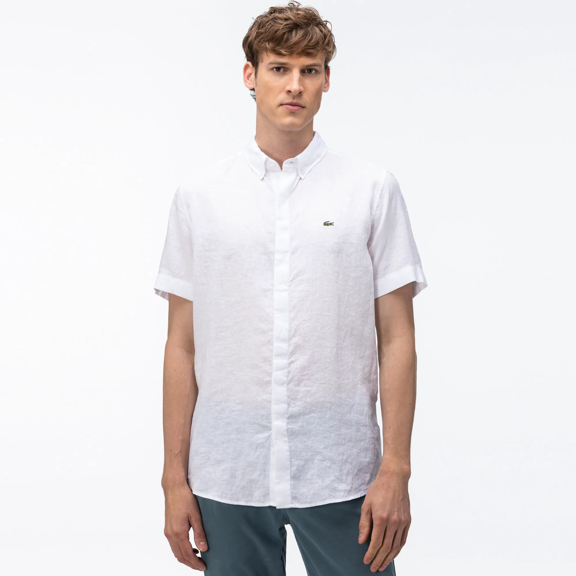 Льняная рубашка Lacoste, белый, арт. CH0055