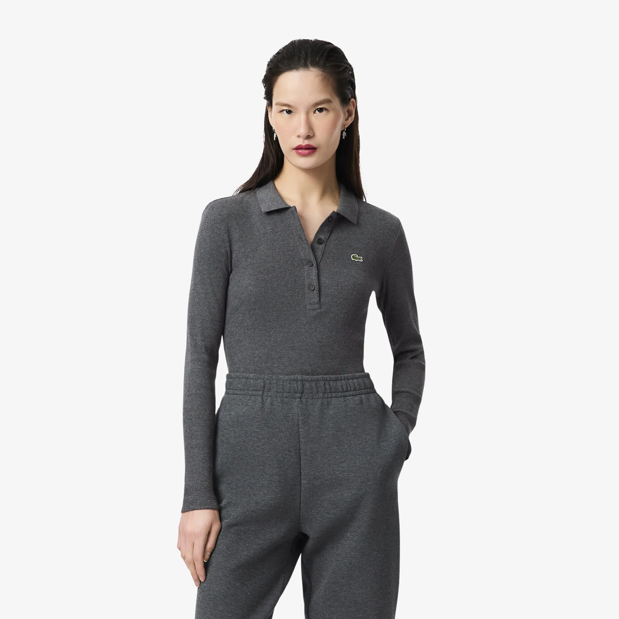 Женское поло Lacoste Slim Fit, серый, арт. DF5281