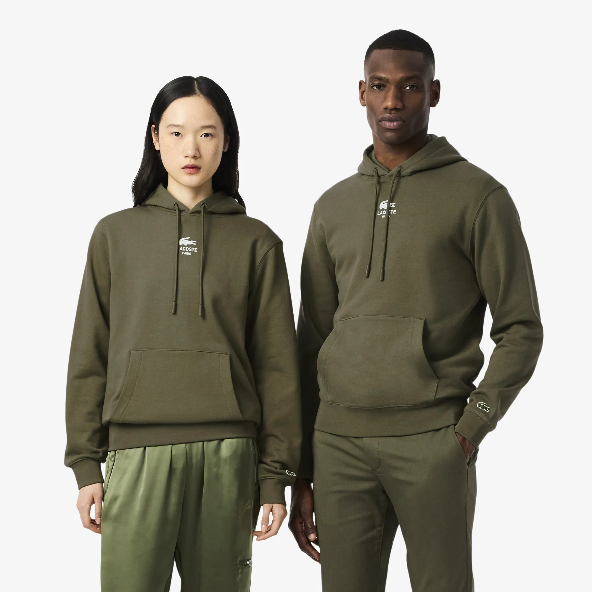 Хлопковая толстовка Lacoste с капюшоном, хаки, арт. SH2740