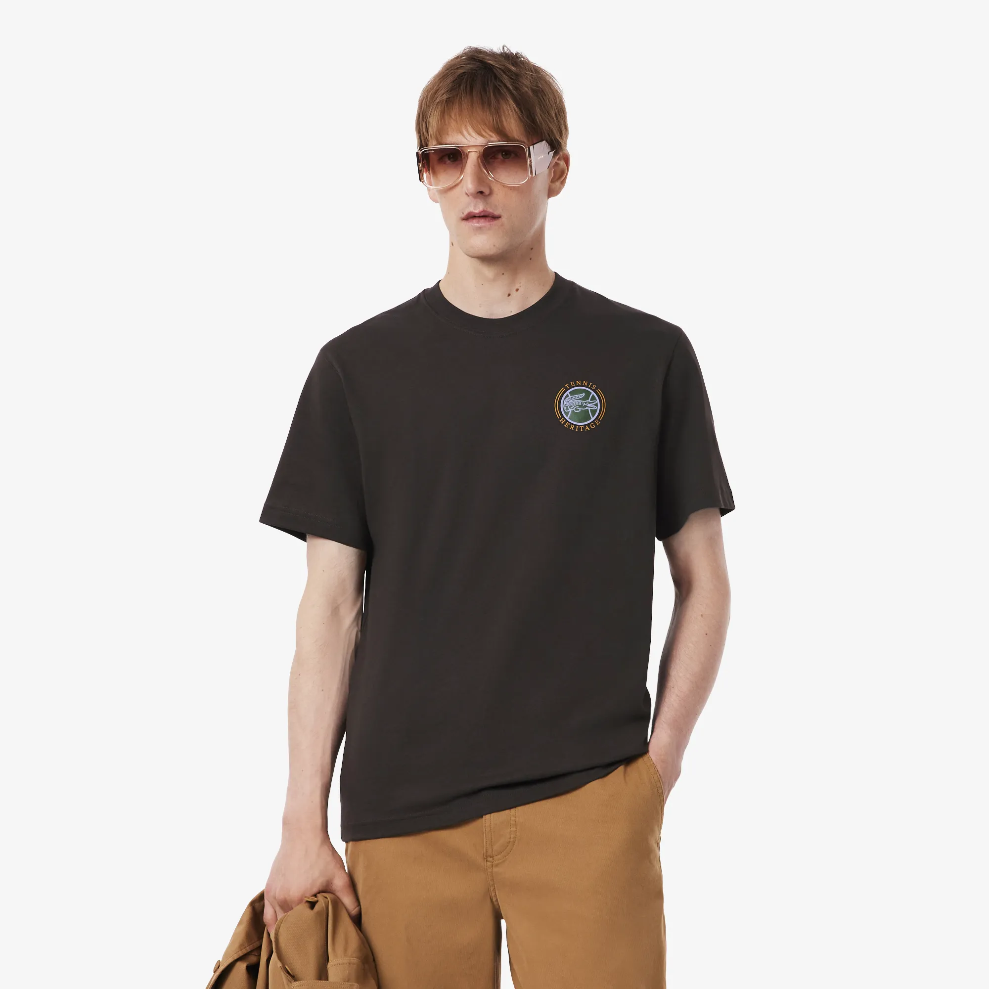 Футболка Lacoste Classic Fit из органического хлопка, коричневый, арт. TH5903