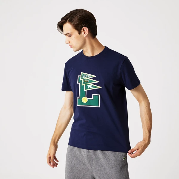 Хлопковая футболка Lacoste, синий, арт. TH7417