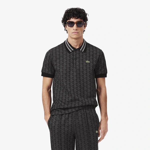 Поло Lacoste Classic Fit с монограммой, серый, арт. DH1417
