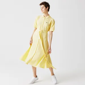Платье-поло Lacoste с поясом, желтый, арт. EF5471