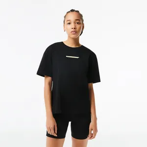 Футболка Lacoste с контрастным принтом, черный, арт. TF5505