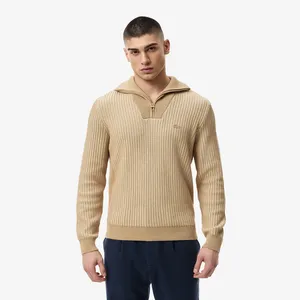 Свитер Lacoste с высоким воротом на молнии Classic Fit, бежевый, арт. AH2601