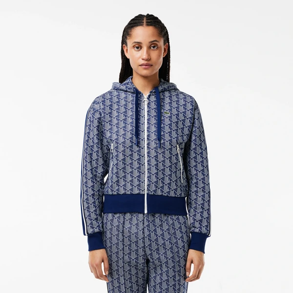 Женская жаккардовая толстовка Lacoste, синий, арт. SF7606