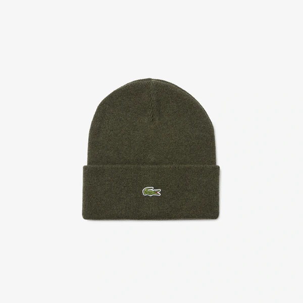 Шапка Lacoste в рубчик, хаки, арт. RB9825