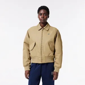 Бомбер Lacoste с воротником-поло, бежевый, арт. BF0756