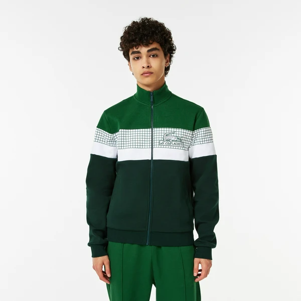 Мужская толстовка Lacoste Slim Fit на молнии, зеленый, арт. SH0323