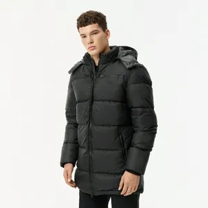 Мужской длинный пуховик Lacoste, черный, арт. BH2306