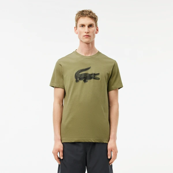 Мужская футболка Lacoste с принтом, хаки, арт. TH2042