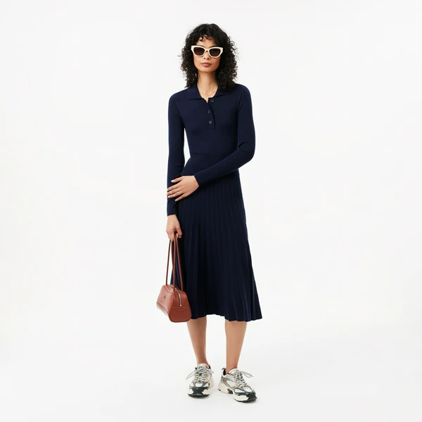 Женское шерстяное платье Lacoste с длинными рукавами, синий, арт. EF2612
