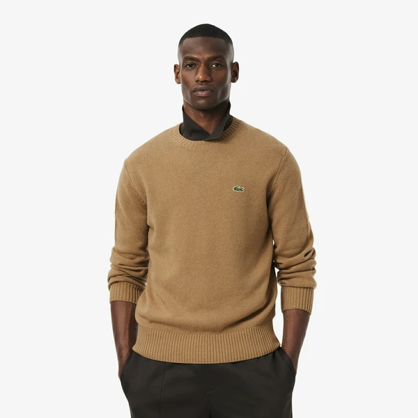 Мужской шерстяной свитер Lacoste, коричневый, арт. AH2916