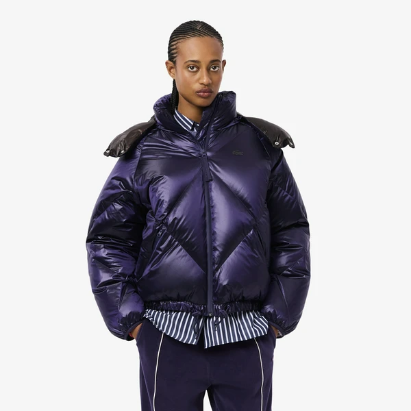 Пуховик Lacoste оверсайз, фиолетовый, арт. BF5326