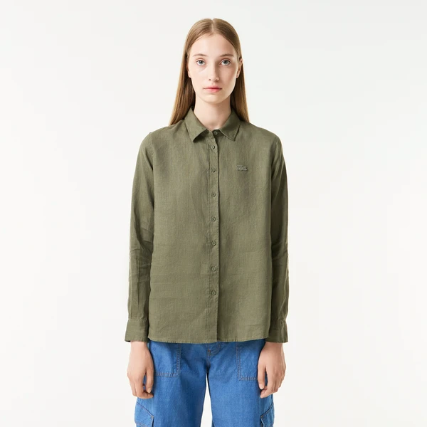 Женская рубашка Lacoste Relaxed Fit, зеленый, арт. CF0301
