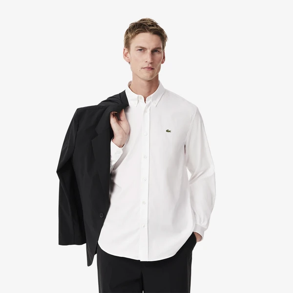 Мужская хлопковая рубашка Lacoste, белый, арт. CH2933