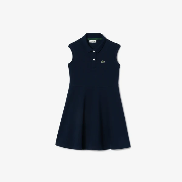 Детское платье поло Lacoste Pleated, синий, арт. EJ5297