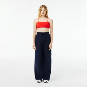 Женские хлопковые брюки Lacoste Loose Fit, синий, арт. HF6906