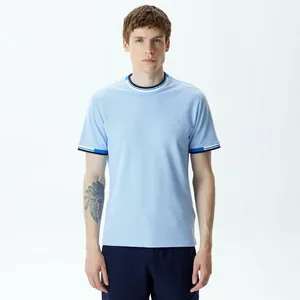 Мужская хлопковая футболка Lacoste с принтом, голубой, арт. TH0424