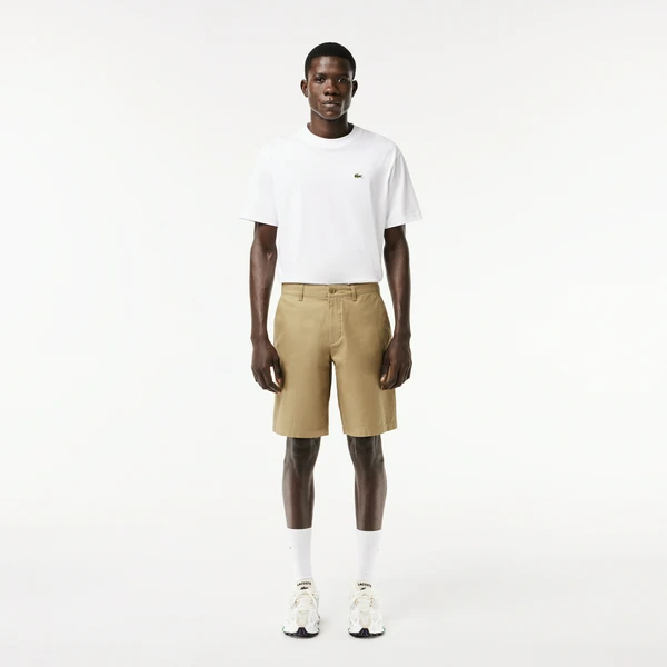 Мужские хлопковые шорты Lacoste Straight Fit, бежевый, арт. FH8140