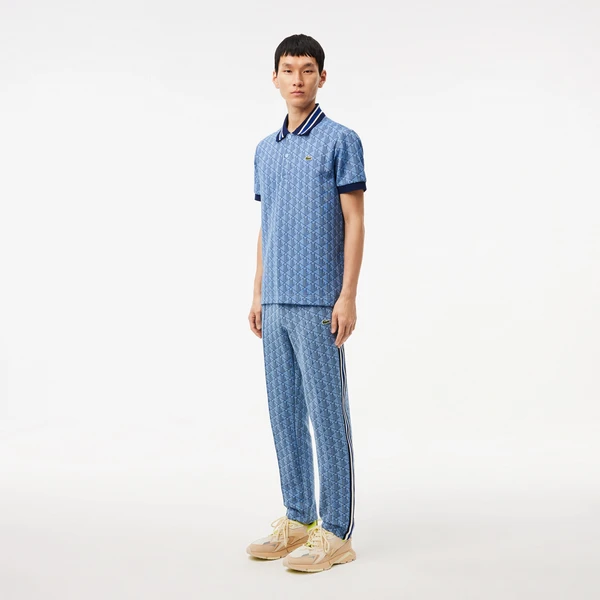 Спортивные брюки Lacoste Paris Regular Fit с монограммой, голубой, арт. XH1440