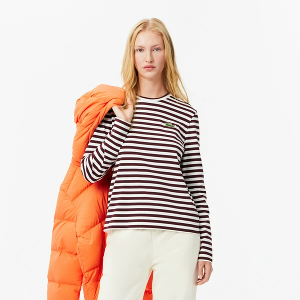 Женская трикотажная футболка Lacoste, коричневый, арт. TF9207