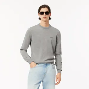 Мужской свитер Lacoste из шерсти мериноса, серый, арт. AH1969