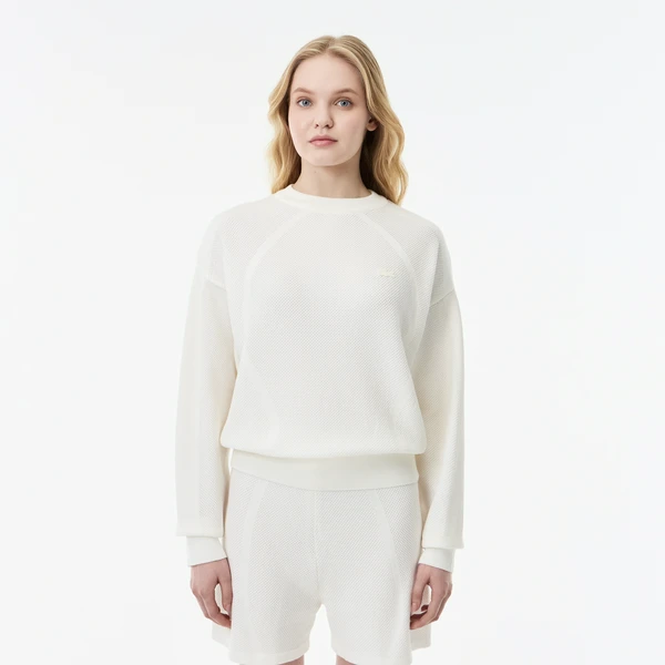 Женский свитер Lacoste из смеси хлопка, белый, арт. AF0504
