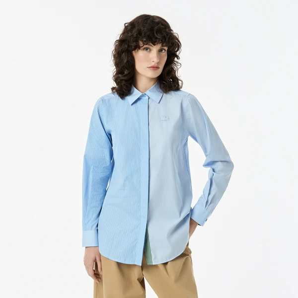 Женская рубашка Lacoste из хлопка, голубой, арт. CF0503