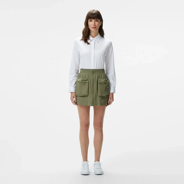 Юбка Lacoste стандартного кроя с карманами, хаки, арт. JF0526