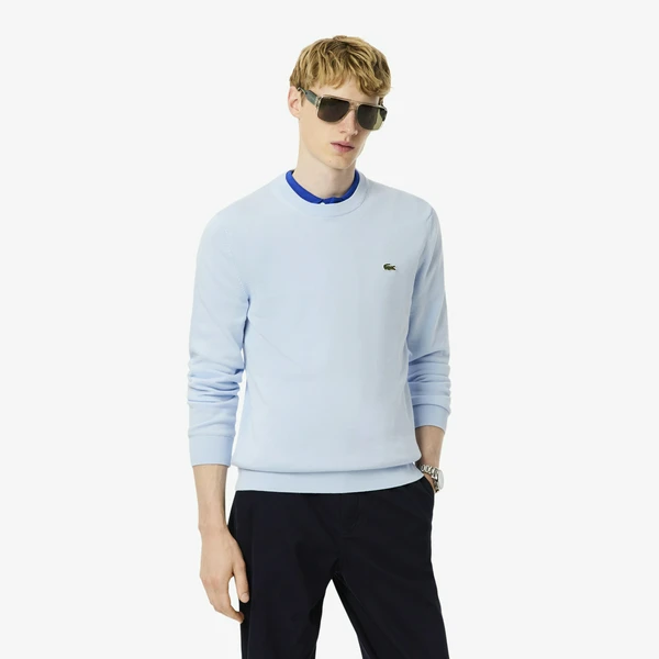 Мужской свитер Lacoste из органического хлопка, голубой, арт. AH1985