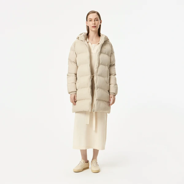 Женский короткий пуховик Lacoste, бежевый, арт. BF2602R