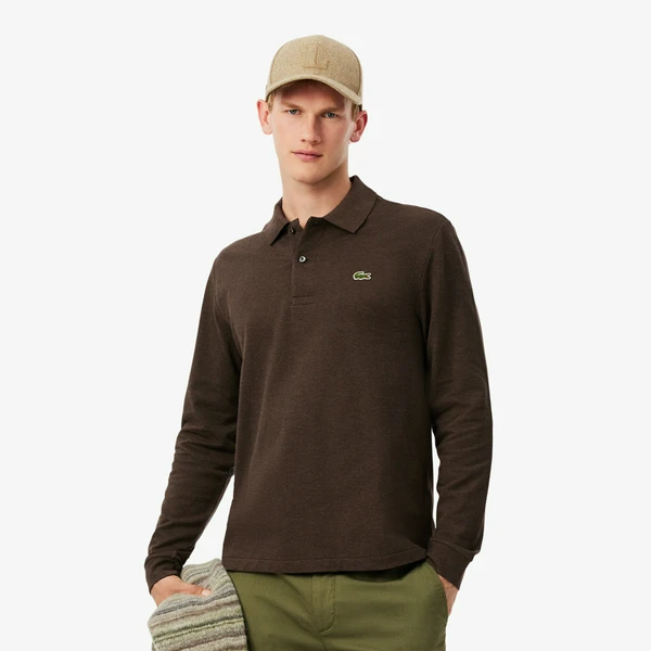 Мужское поло Lacoste L.12.21 Classic Fit с длинным рукавом, коричневый, арт. L1313