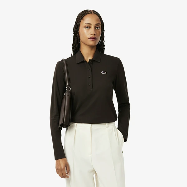 Женское поло Lacoste, коричневый, арт. DF6243