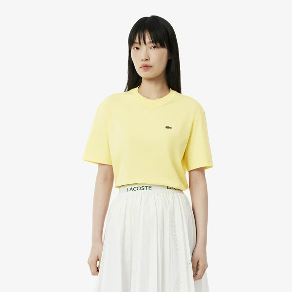Женская футболка Lacoste Loose Fit из мягкого хлопка, желтый, арт. TF7215