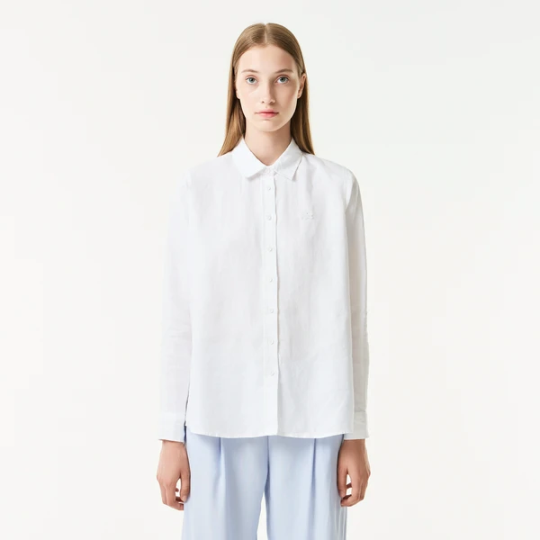Женская рубашка Lacoste Relaxed Fit, белый, арт. CF0301