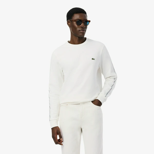 Мужской флисовый свитшот Lacoste, белый, арт. SH0891