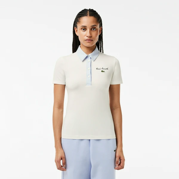 Хлопковое поло Lacoste Slim Fit, белый, арт. DF7107