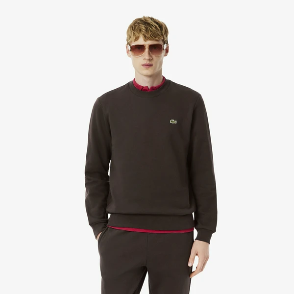 Мужская толстовка Lacoste с флисом, коричневый, арт. SH9608
