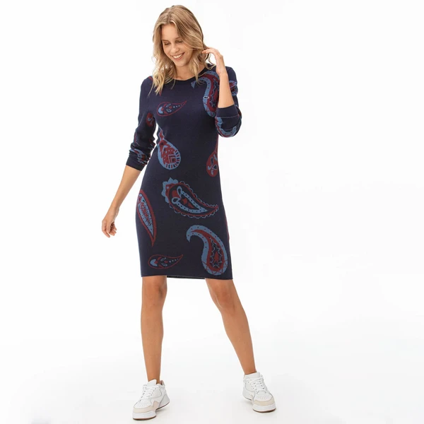 Платье Lacoste с принтом пейсли, синий, арт. EF2041