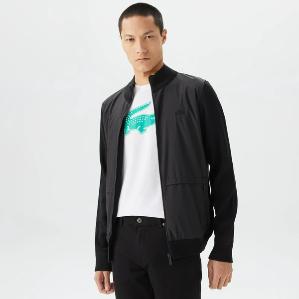 Мужской свитер Lacoste Regular Fit на молнии, черный, арт. AH2339
