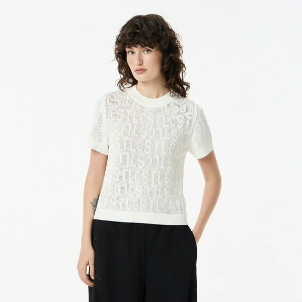 Женский свитер Lacoste из вискозы, белый, арт. AF0507