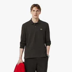 Мужское поло Lacoste Classic Fit с длинным рукавом, коричневый, арт. L1312