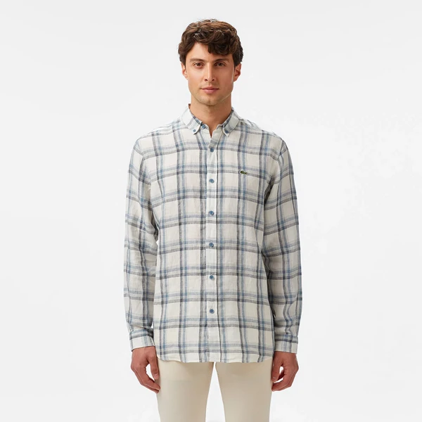 Рубашка Lacoste из льна, синий, арт. CH0519